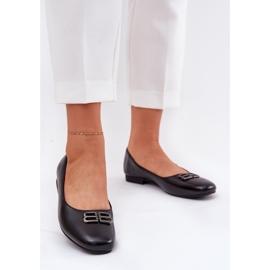 Vinceza Ballerinas femininas elegantes com decoração de Vincez 62206 Black preto 2