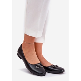Vinceza Ballerinas femininas elegantes com decoração de Vincez 62206 Black preto 1