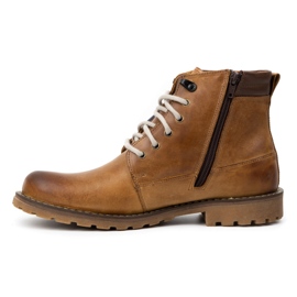 Olivier Sapatos de inverno de couro masculino 754 marrom claro 1