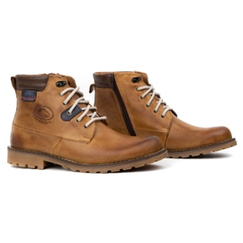 Olivier Sapatos de inverno de couro masculino 754 marrom claro 2