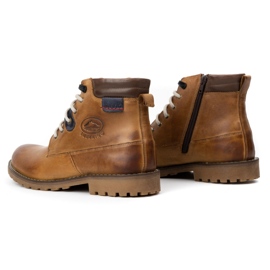 Olivier Sapatos de inverno de couro masculino 754 marrom claro 4