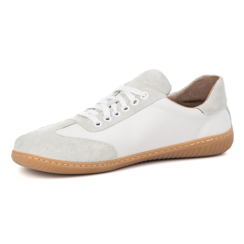 WASAK Sapatos de couro minimalista dos homens descalços 0742w ervilhas brancas branco 1