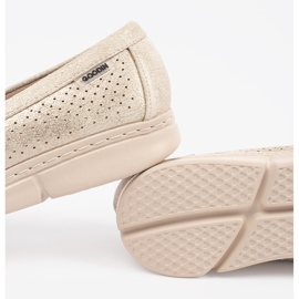Goodin Mocassins Golden Openwork com um elemento de ouro dourado 2