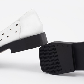 Goodin Sapatos femininos brancos com buracos e um arco 2