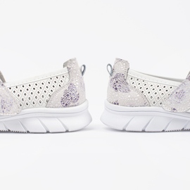 Goodin Bailarinas esportivas de couro aberto de abertura branca branco 1