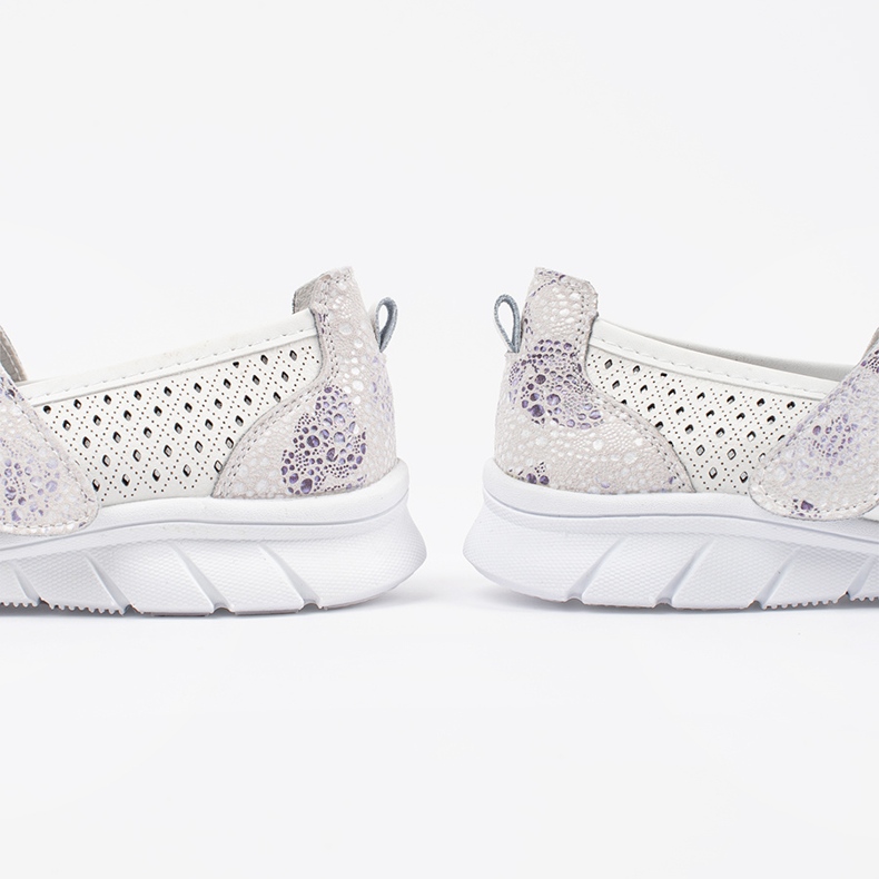 Goodin Bailarinas esportivas de couro aberto de abertura branca branco 1