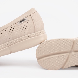 Goodin Light -Beige Openwork Supotos com um elemento de ouro bege 2