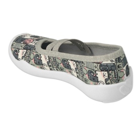 Baby Slippers Befado Gray 116Y315 com motivos de gatinho cinza 1