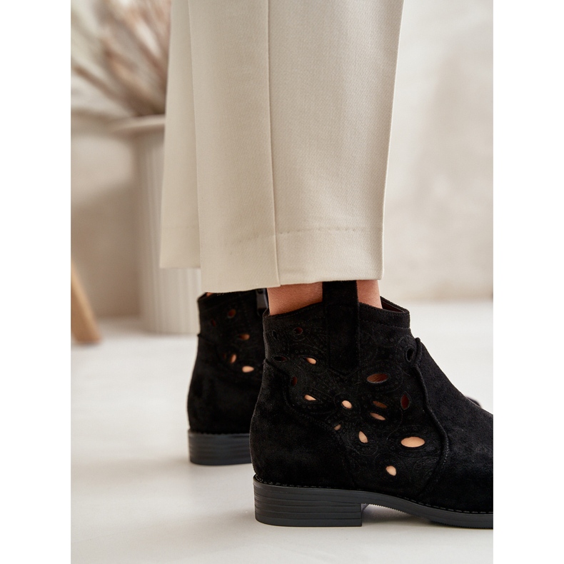 S.Barski Botas abertas para mulheres para o castelo negro S. Barski Hy42-081 preto 3