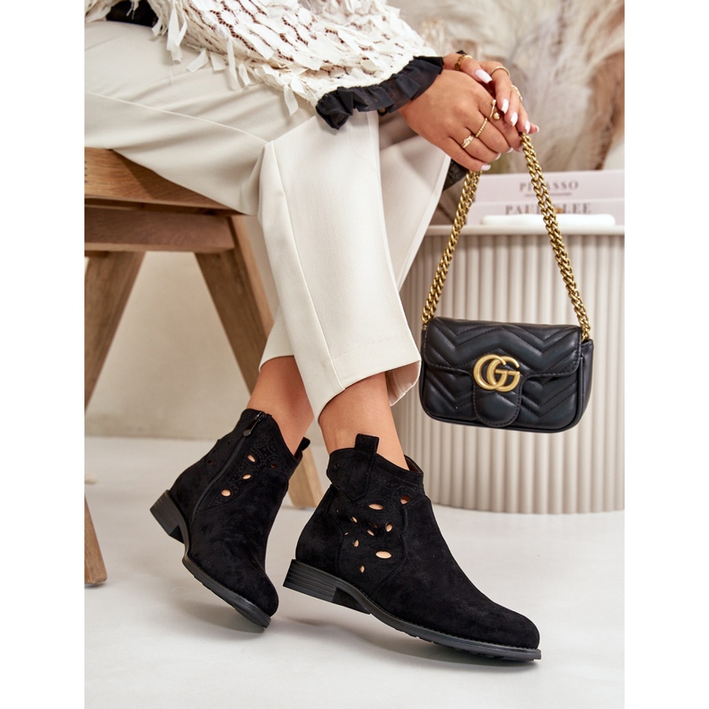 S.Barski Botas abertas para mulheres para o castelo negro S. Barski Hy42-081 preto 4