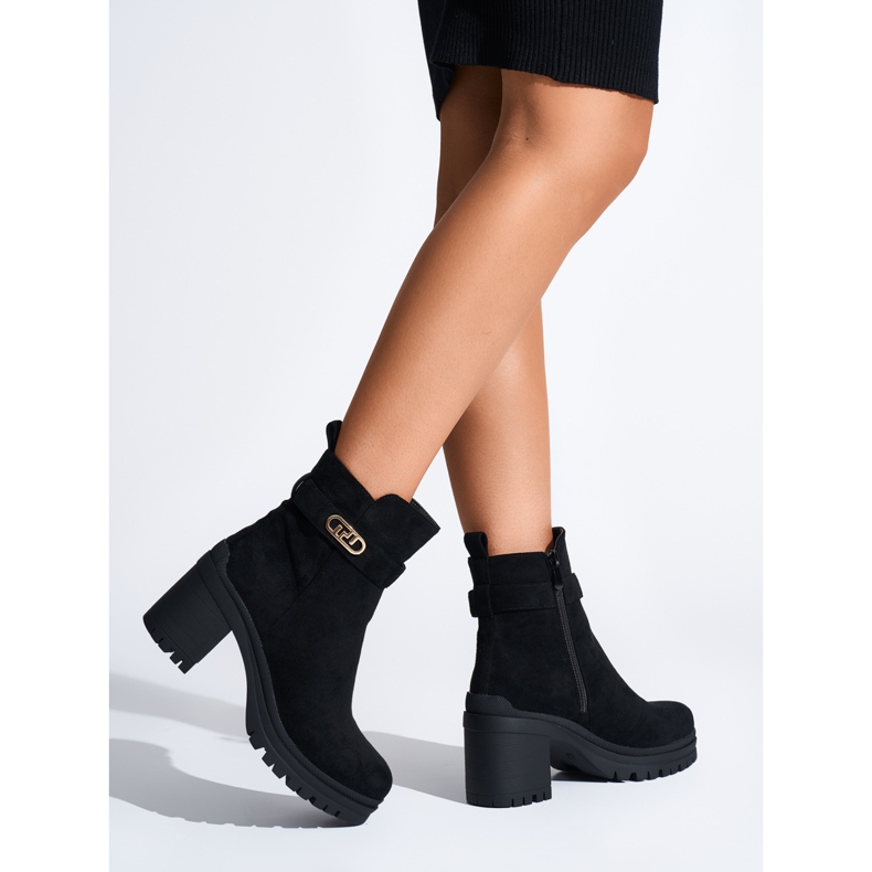 Botins femininos negros preto 1