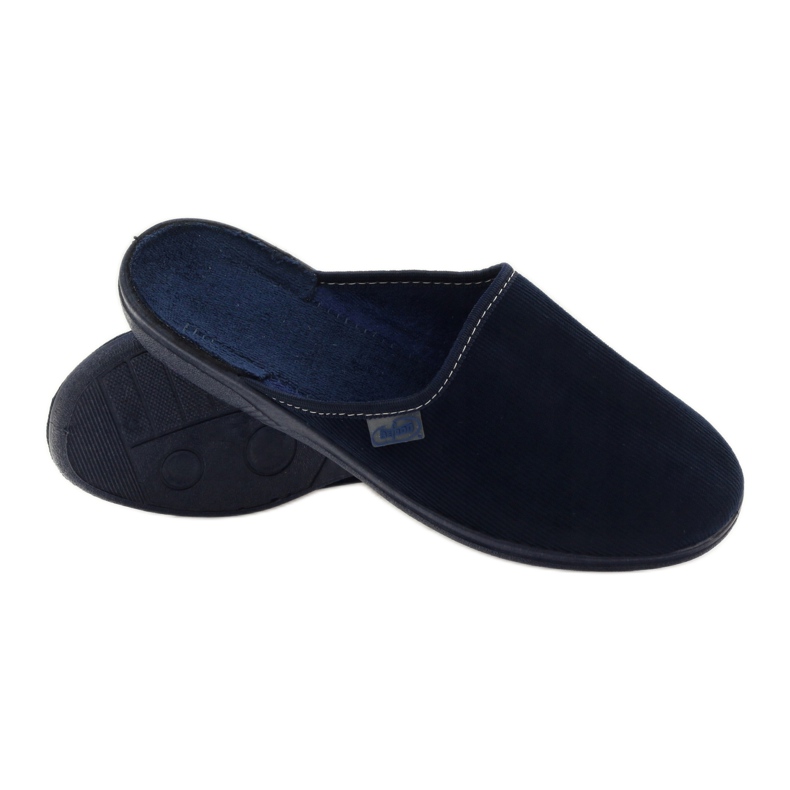 Chinelos de veludo azul marinho Befado 201Q033 4