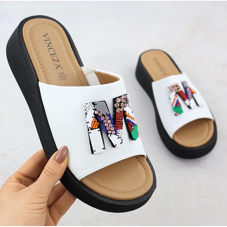 Flipers brancos femininos Vinceza 66623 1