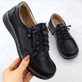 Sapatos femininos confortáveis ​​preto unisoft 9018 1