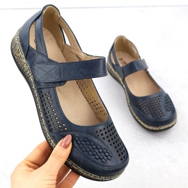 Sapatos femininos com velcro azul marinho unisoft 7026 1 Sapatos femininos com velcro azul marinho unisoft 7026 1