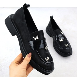 Sapatos femininos Senhores com borboletas preto potocki sz12650 1