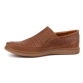 Polbut OpenWork Leather Shoes 2107L Camel castanho 1