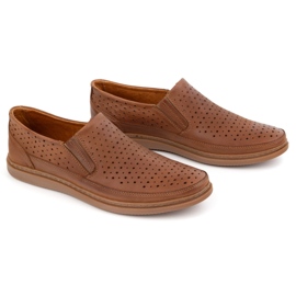Polbut OpenWork Leather Shoes 2107L Camel marrom 2