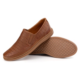 Polbut OpenWork Leather Shoes 2107L Camel castanho 3