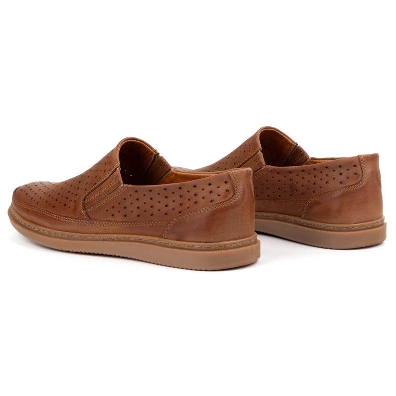 Polbut OpenWork Leather Shoes 2107L Camel marrom 4