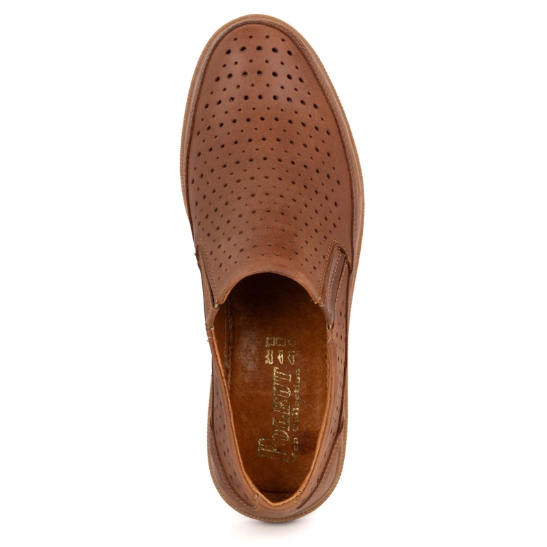 Polbut OpenWork Leather Shoes 2107L Camel marrom 5