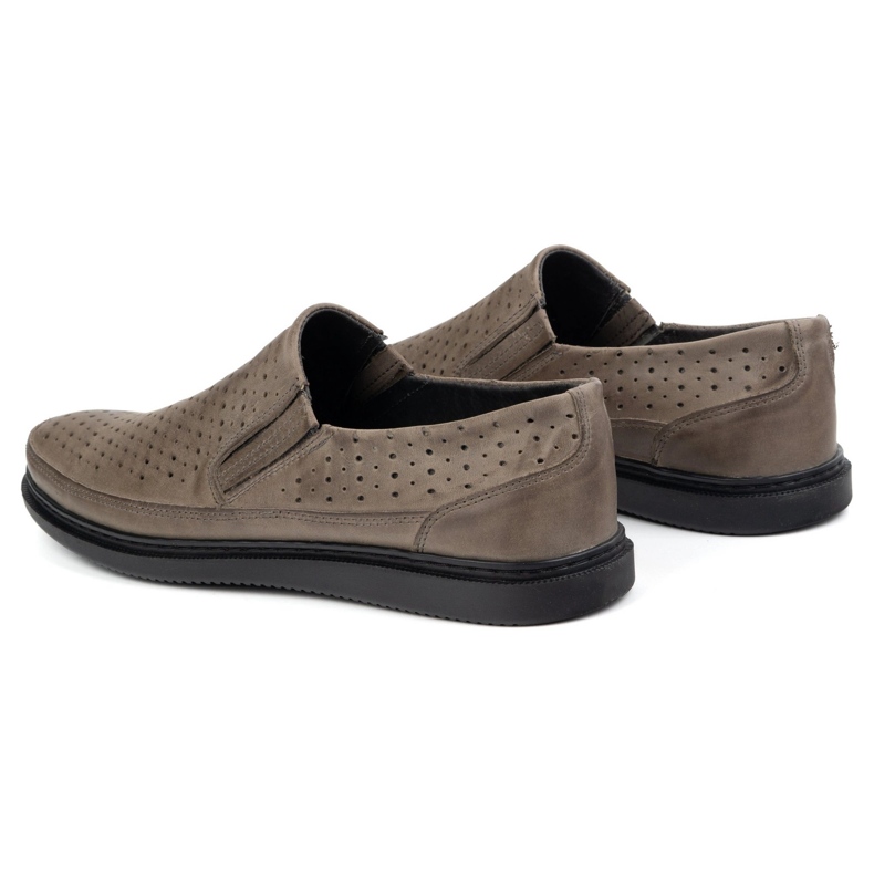 Polbut Sapatos de couro de abertura masculina 2107L cinza 4