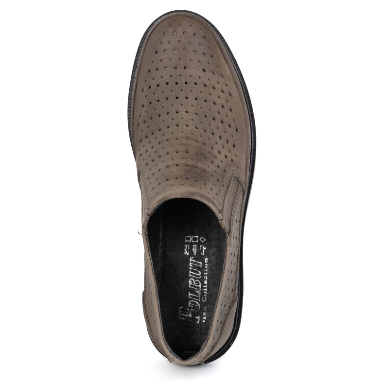 Polbut Sapatos de couro de abertura masculina 2107L cinza 5