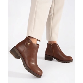 Botas marrons com isolamento em couro ecológico castanho 1