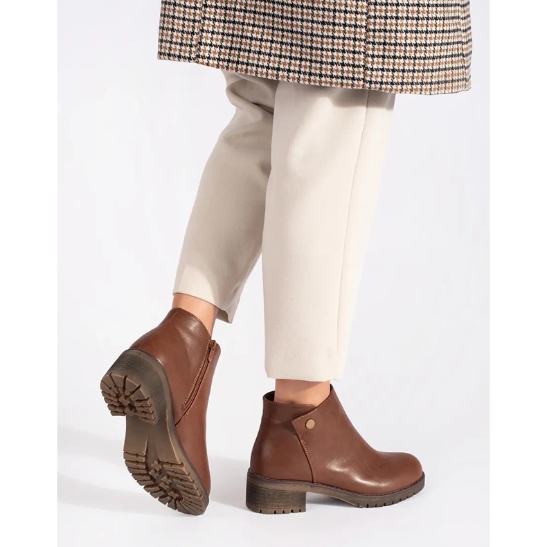 Botas marrons com isolamento em couro ecológico marrom 2
