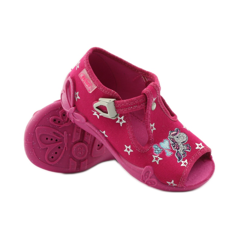Chinelos Befado calçado infantil 213p102 rosa cinza 3