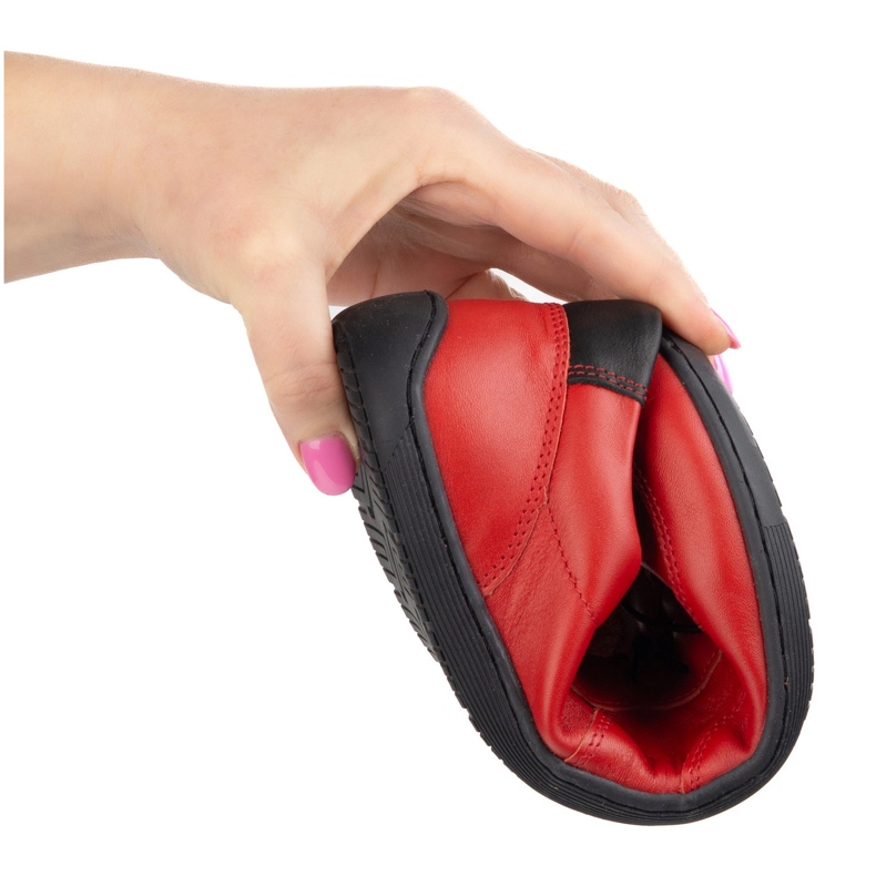 Kampol Sapatos de couro minimalista de pés descalços 500/39 vermelho 2