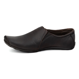 Olivier Sapatos masculinos Mocassins de couro inseridos 306kz Brown castanho 1