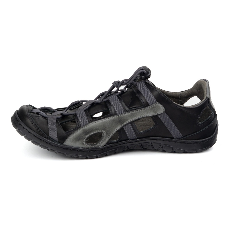 Olivier Sapatos de bicicleta de couro masculino 262kz preto 1