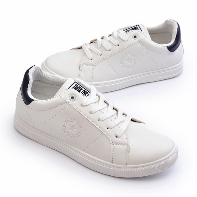 Tênis baixo masculino couro ecológico Big Star NN174282 branco 2