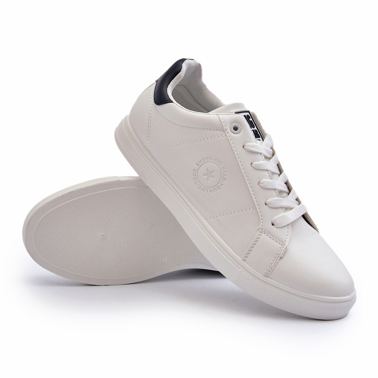 Tênis baixo masculino couro ecológico Big Star NN174282 branco 3