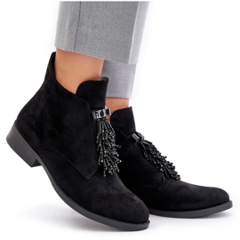 S.Barski Botas femininas isoladas com um zíper ornamento S. Barski Hy42-715 Black preto 5