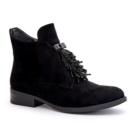 S.Barski Botas femininas isoladas com um zíper ornamento S. Barski Hy42-715 Black preto 3
