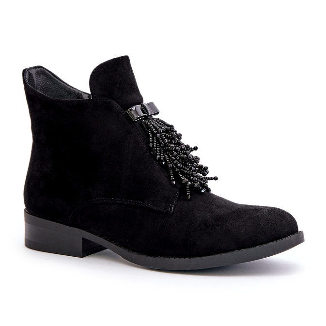 S.Barski Botas femininas isoladas com um zíper ornamento S. Barski Hy42-715 Black preto 3