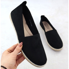 Alpargelas femininas escorregadas em camurça preta potocki py16332 preto 1 Alpargelas femininas escorregadas em camurça preta potocki py16332 preto 1