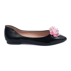 Sapatilhas femininas pretas com cristais preto 1