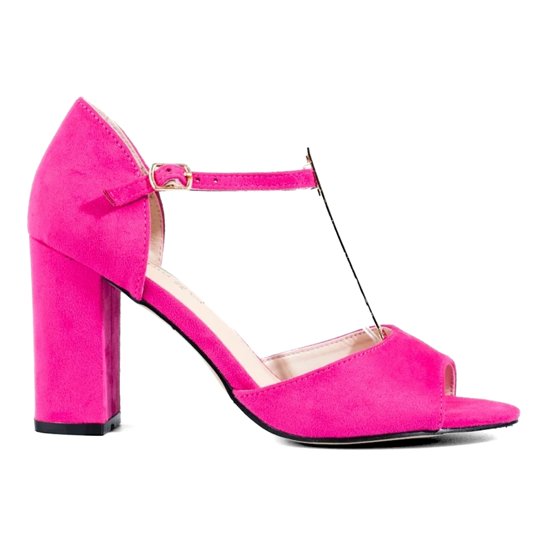 Sandálias clássicas de mulher rosa Shelovet de salto alto 2