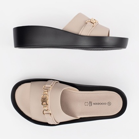 Goodin Abas femininas bege com uma corrente 2