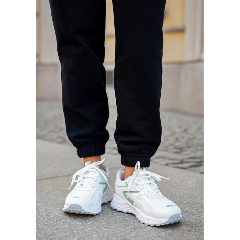 Sapatos esportivos femininos Big Star NN274A095 Sistema de Hi-Poly Sistema de Branco Verde 2