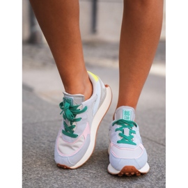 Tênis femininos no sistema de espuma de memória Big Star NN274682 Plataforma azul 2