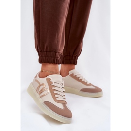 Low Women's Sports Shoes com Eco Leather Bege 2