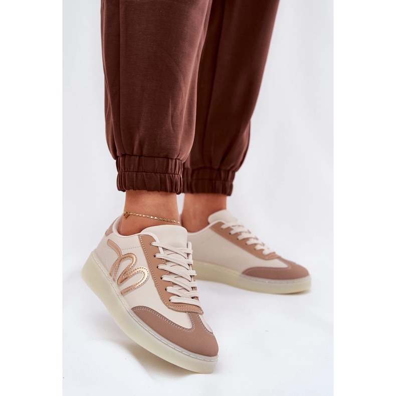 Low Women's Sports Shoes com Eco Leather Bege 2