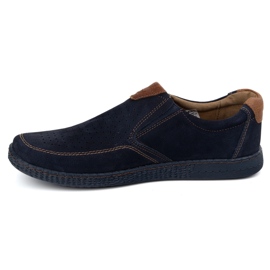 KOMODO Sapatos de couro masculino casual 854/2 azul marinho 1
