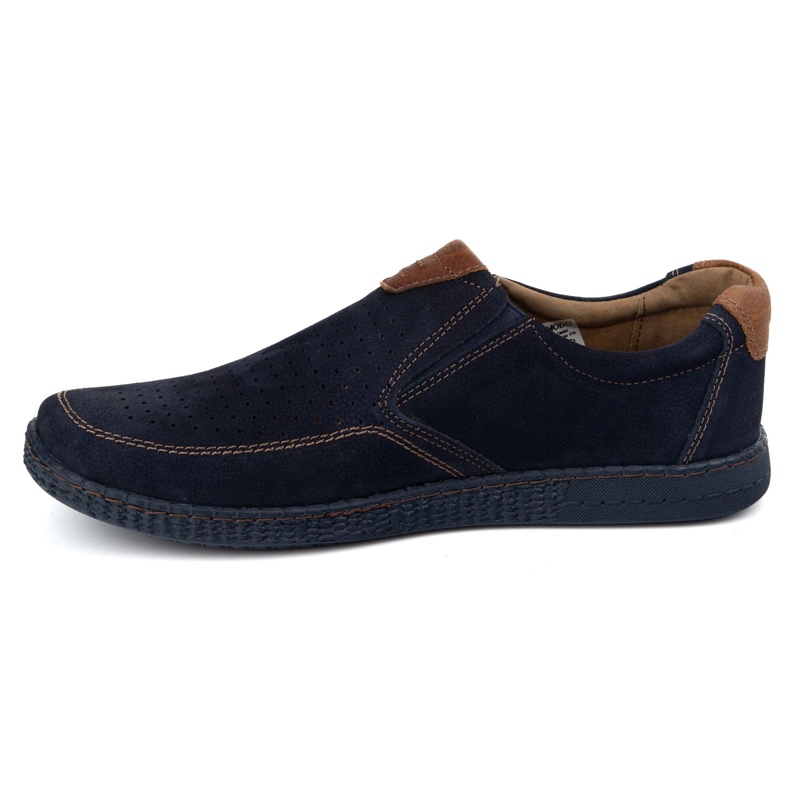 KOMODO Sapatos de couro masculino casual 854/2 azul marinho 1