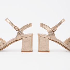 Goodin Sandálias douradas brilhantes no poste dourado 1