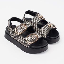 Goodin Sandálias em uma plataforma em preto e branco 1